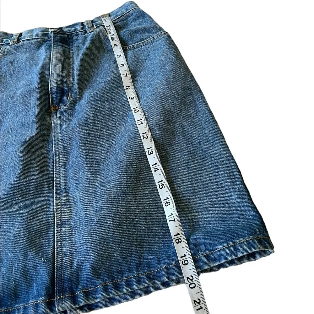 Vintage 80’s 90’s  Georges Marciano for Guess cotton blue jean mini skirt size 0 - Picture 4 of 9